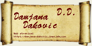 Damjana Daković vizit kartica